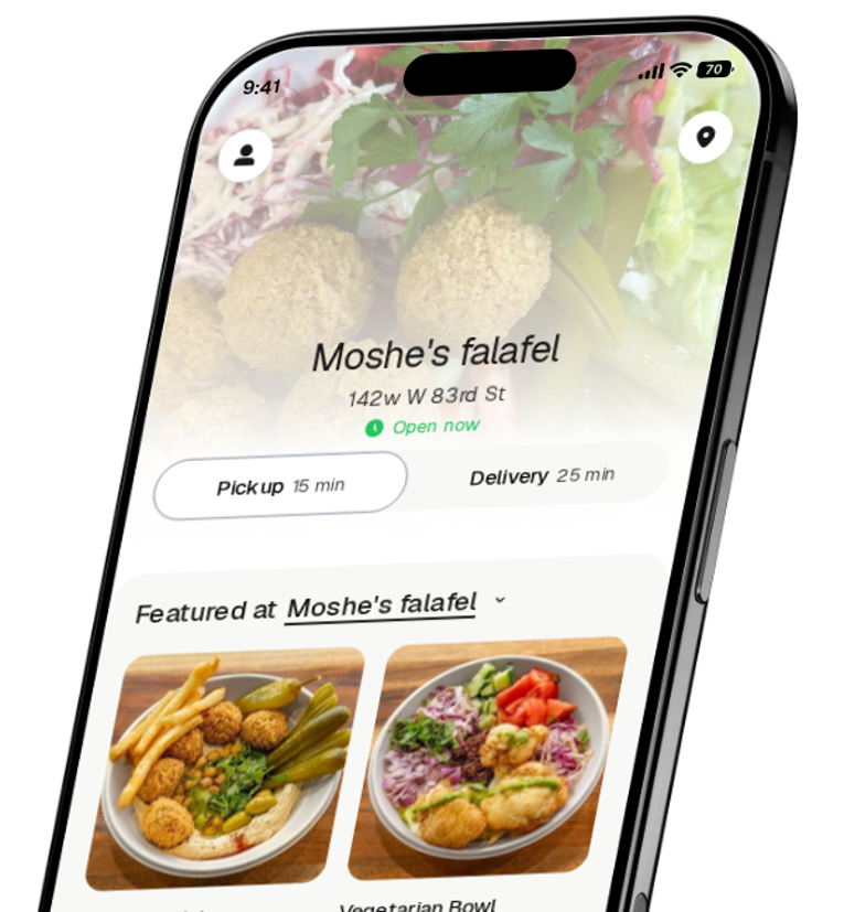 Moshe's falafel app preview