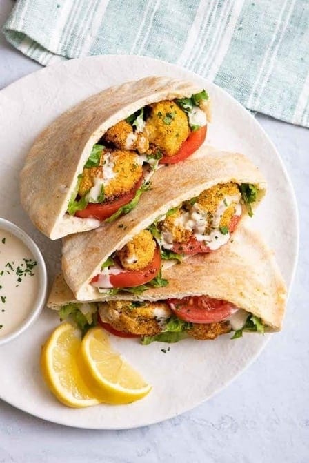 Cauliflower Pita Sandwich.